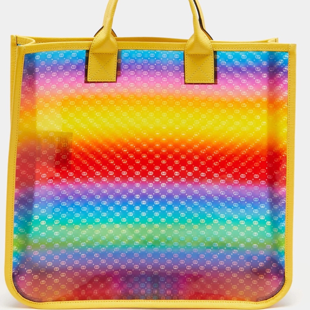Gucci Multicolor Diamante Vinyl and Leather tote handbag bag